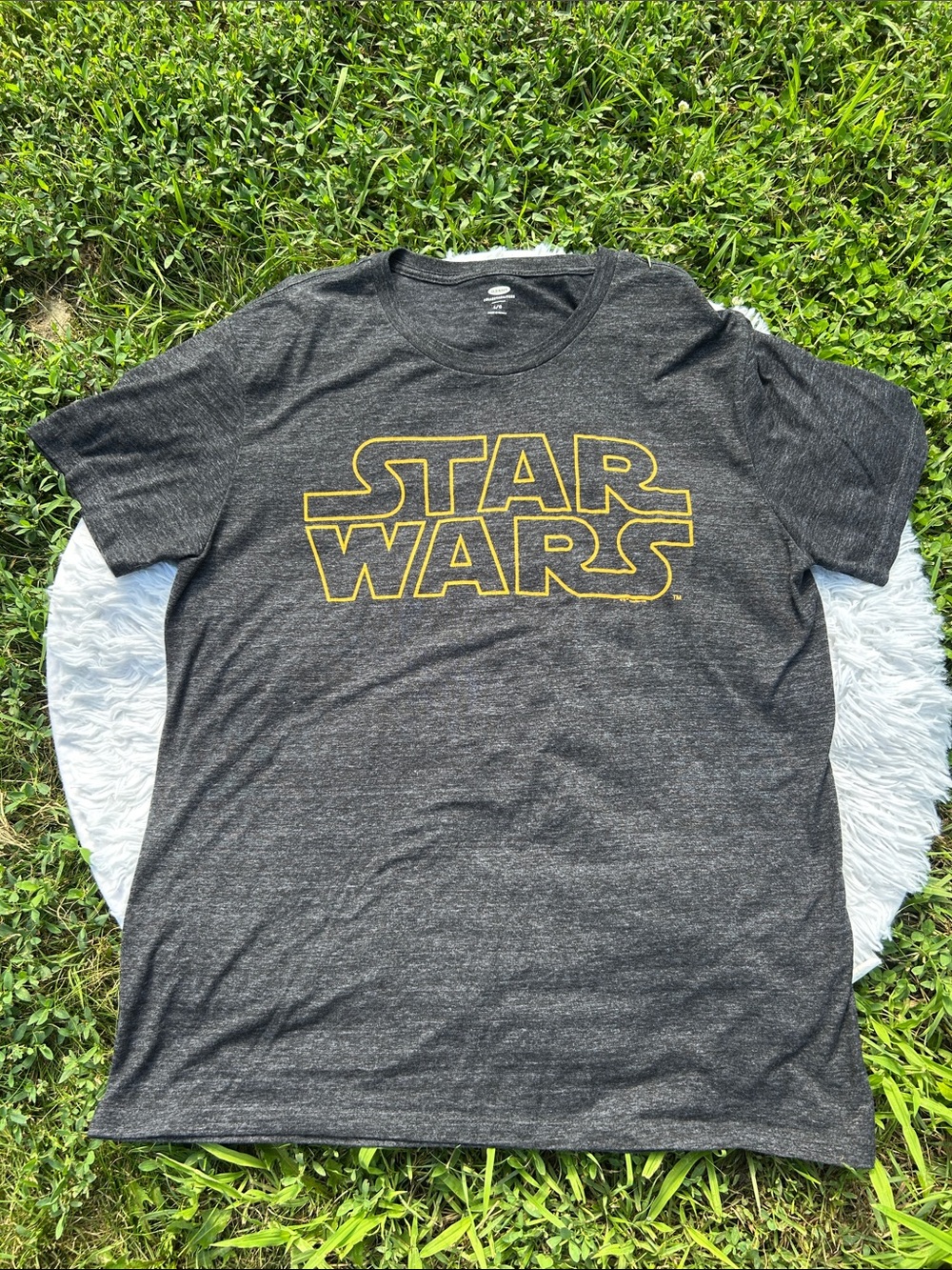 🩶5/$30 Old Navy Star Wars Dark Charcoal Heather Crewneck Tee Mens Size Large